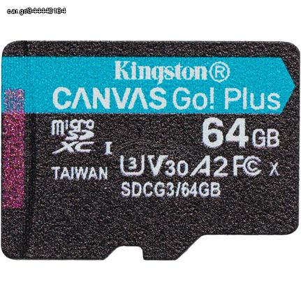 Kingston Κάρτα Μνήμης Canvas Go! Plus microSDXC 64GB Class 10 UHS-I