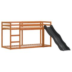 vidaXL Κουκέτα με Τσουλήθρα/Σκάλα Καφέ 80x200εκ. από Μασίφ Ξύλο Πεύκου-thumb-3