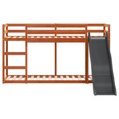 vidaXL Κουκέτα με Τσουλήθρα/Σκάλα Καφέ 80x200εκ. από Μασίφ Ξύλο Πεύκου-thumb-4
