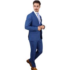 Κοστούμι Ανδρικό Μπλε Τρεβίρα (Trev./Wool/Visc./Spandex) Semi-Slim Fit S24LU1591200 SUIT 91200