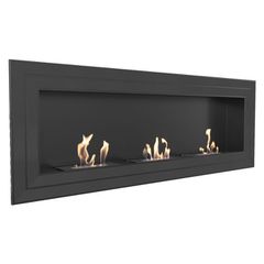 Επιτοίχια εστία βιοαιθανόλης JULIET/1800/TUV/BLACK KRATKI