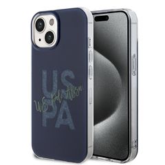 U.S. Polo Assn. Hard Case IML Glitter Script – Θήκη προστασίας από σιλικόνη iPhone 15 Navy – USHCP15SUGLV