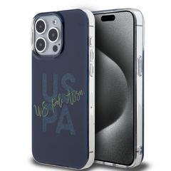 U.S. Polo Assn. Hard Case IML Glitter Script – Θήκη προστασίας από σιλικόνη iPhone 15 Pro Max Navy – USHCP15XUGLV