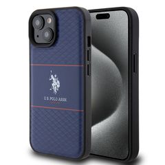 U.S. Polo Assn. HC PU Pattern Stripe – Θήκη προστασίας από σιλικόνη iPhone 15 Navy – USHCP15SPTRV