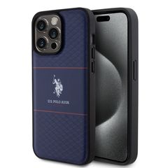 U.S. Polo Assn. HC PU Pattern Stripe – Θήκη προστασίας από σιλικόνη iPhone 15 Pro Max Navy – USHCP15XPTRV