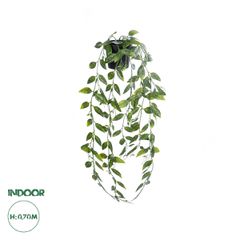 GloboStar® Artificial Garden HANGING DUTCH BEAN 20883 - Τεχνητό Κρεμαστό Διακοσμητικό Φυτό Ολλανδικό Φασόλι Φ28 x Y70cm