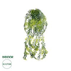 GloboStar® Artificial Garden HANGING FERN 20877 - Τεχνητό Κρεμαστό Διακοσμητικό Φυτό Φτέρη Φ23 x Y70cm