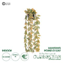 GloboStar® Artificial Garden HANGING POMELO LEAF 20871 - Τεχνητό Κρεμαστό Διακοσμητικό Φυτό Φύλλο Πομέλο Φ17 x Y50cm