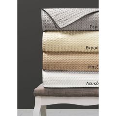 Πικέ κουβέρτα υπέρδιπλη Waffle διαστάσεων 230x240cm σε γκρι χρώμα