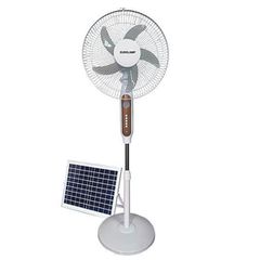 Ανεμιστήρας με ορθοστάτη λευκός Φ45 15W με θύρα USB επαναφορτιζόμενος με ηλιακό πάνελ