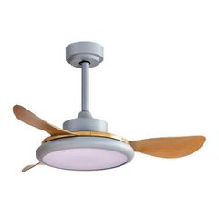 Ανεμιστήρας οροφής σε γκρι & ξύλο 35W Φ107cm με LED DIMMABLE φωτισμό 32W τηλεχειριστήριο 6 ταχύτητες & 3 φτερωτές
