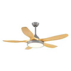 Ανεμιστήρας οροφής Φ137cm 35W σε γκρι και ξύλο με LED 32W DIMMABLE φωτισμό & τηλεχειριστήριο με 6 ταχύτητες