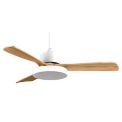 Ανεμιστήρας οροφής Φ122cm 35W σε λευκό και ξύλο με LED 32W DIMMABLE φωτισμό & τηλεχειριστήριο με 6 ταχύτητες