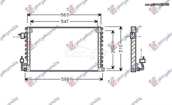 Ψυγείο A/C (54x31.3x2.5) (2 Πλακάκια) Peugeot 106 1996-2003