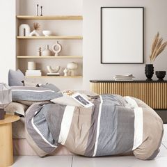 Σετ παπλωματοθήκη υπέρδιπλη Art 12152 Eva διαστάσεων 230x250cm σε χρώμα μπεζ