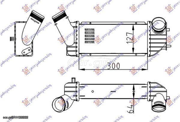 Ψυγείο Intercooler 2.0 HDi (30x12.5x6.4) Peugeot 307 2001-2005