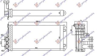 Ψυγείο Καλοριφέρ (Με Ίσια Πτερύγια) (30.5x15x3.5) Peugeot 3008 2009-2013