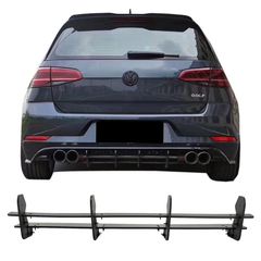 Diffuser Πίσω Προφυλακτήρα Για VW Golf VII (7.5) 17-20 Facelift Για R Έκδοση Μαύρο Ματ 4 Bars Από Abs Πλαστικό 1 Τεμάχιο