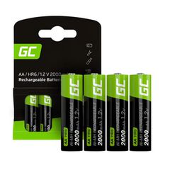 Επαναφορτιζόμενες Μπαταρίες 4x AA HR6 2000 mAh (GreenCell)