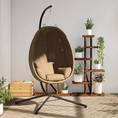 Πολυθρόνα Egg Κρεμαστή με Βάση Taupe Ύφασμα / Ατσάλι 4007400