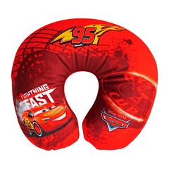 Παιδικό Μαξιλαράκι Αυχένα Ταξιδιού Cars McQueen Lightning Fast 27cm x 23cm Γαλάζιο 1 Τεμάχιο