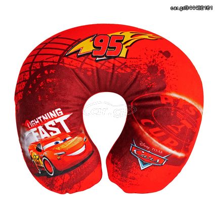 Παιδικό Μαξιλαράκι Αυχένα Ταξιδιού Cars McQueen Lightning Fast 27cm x 23cm Γαλάζιο 1 Τεμάχιο