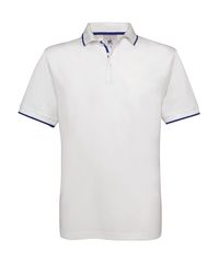 Ανδρικό Στυλάτο βαμβακερό Polo  | Safran Sport Tipped Polo | PU413 White/Royal