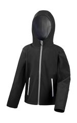 Παιδικό Unisex μπουφάν | Kids TX Performance Hooded Soft shell Jacket | R224J/Y Black/Grey