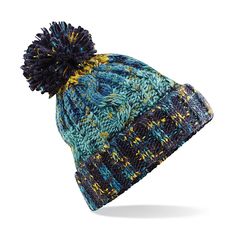 Σκούφος | Corkscrew Pom Pom Beanie |  B486 Marine Splash