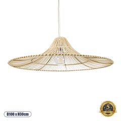 GLOBOSTAR® PALERMO 02209 Boho Κρεμαστό Φωτιστικό Οροφής με Ντουί 1 x E27 AC 220-240V IP20 - Μπεζ - Μ100 x Π100 x Υ30cm