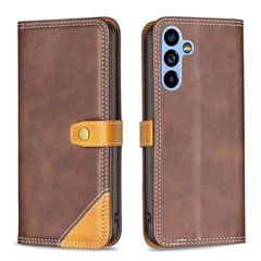 For Samsung Galaxy A54 5G Color Matching Double Sewing Thread Leather Phone Case(Brown)