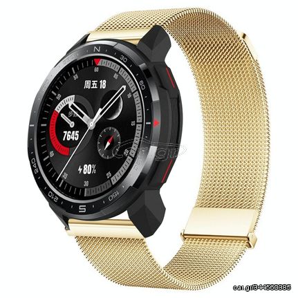 For Honor Watch GS Pro Milan Double Magnetic Steel Mesh Watch Band(Gold)