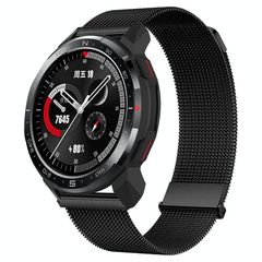 For Honor Watch GS Pro Milan Double Magnetic Steel Mesh Watch Band(Black)