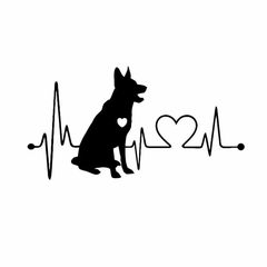 10pcs German Shepherd Cartoon Animal Car Sticker(Black)