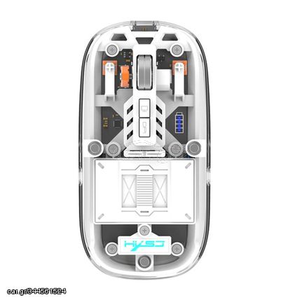 HXSJ T900 Transparent Magnet Three-mode Wireless Gaming Mouse(White)