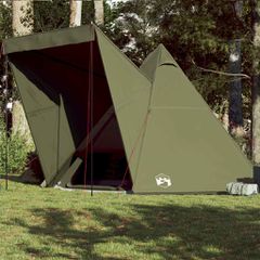 vidaXL Σκηνή Οικογενειακή Tipi 6 Ατόμων Αδιάβροχη Πράσινη Λαδί