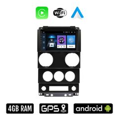 JEEP WRANGLER (2006 - 2011) Android οθόνη αυτοκίνητου 4GB με Ελληνικό GPS WI-FI Apple Carplay Android Auto (ηχοσύστημα αφής 9" ιντσών OEM Youtube Playstore MP3 USB Radio Bluetooth Mirrorlink 4x60W εργ
