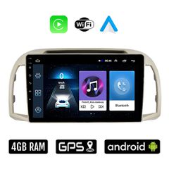 NISSAN MICRA (2002-2010) Android οθόνη αυτοκίνητου 4GB με Ελληνικό GPS WI-FI Apple Carplay Android Auto (ηχοσύστημα αφής 9" ιντσών OEM Youtube Playstore MP3 USB Radio Bluetooth Mirrorlink 4x60W εργοστ