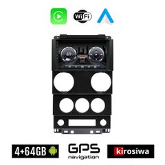 KIROSIWA 4+64GB JEEP WRANGLER (2006 - 2011) Android οθόνη αυτοκίνητου 4GB με GPS WI-FI (ηχοσύστημα αφής 9" ιντσών Youtube Playstore MP3 USB Radio Bluetooth Mirrorlink 4x60W Apple Carplay Android Auto)