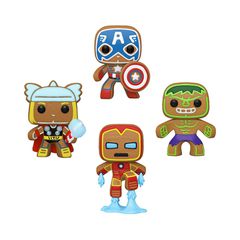 MARVEL - Holiday Gingerbread - 4 Pack Funko Pop GITD SPECIAL EDITION-thumb-1