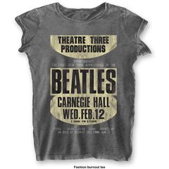 THE BEATLES - T-Shirt BurnOut Col - Carnegie Hall - Woman (L)