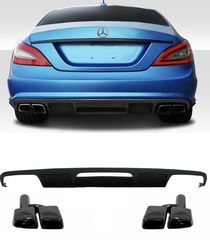 ΠΙΣΩ ΣΠΟΙΛΕΡ Mercedes CLS Sedan W218 (2011-2017) and Exhaust Muffler Tips Tail Pipes Only for AMG Sport Line