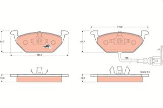 Σετ τακάκια, δισκόφρενα  COTEC TRW GDB1386