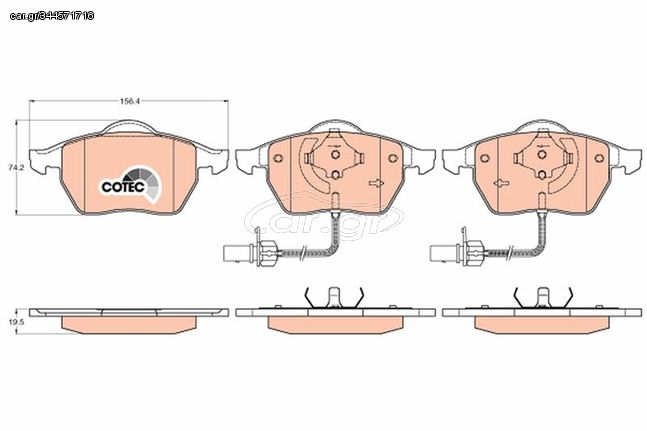 Σετ τακάκια, δισκόφρενα  COTEC TRW GDB1307