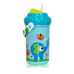 Αξεσουάρ Υδροδοσία Παγούρι LORELLI Toddler Sipper Zoo κρεμαστό με καλαμάκι 6+ months (BPA free) - Μπλε