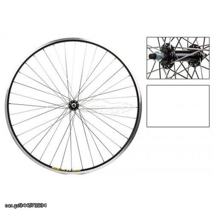 Ανταλλακτικά Τροχός Ολόκληρος 24" Πίσω ENERGY Alloy V-Brake δίπατος με σιδερένιο μαύρο κέντρο