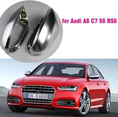 Καπάκια Καθρεφτών Για Audi A6 4G C7 11-18 RS6 Look Καβούκια Aluminium Με Lane Assist 2 Τεμάχια