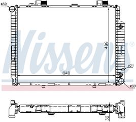 Ψυγείο, ψύξη κινητήρα NISSENS 62608A Mercedes-Benz E-Class SW S210 2000cc 186ps 1997-2003 (2105004503,2105004603,2105005203,2105005303,2105006003)