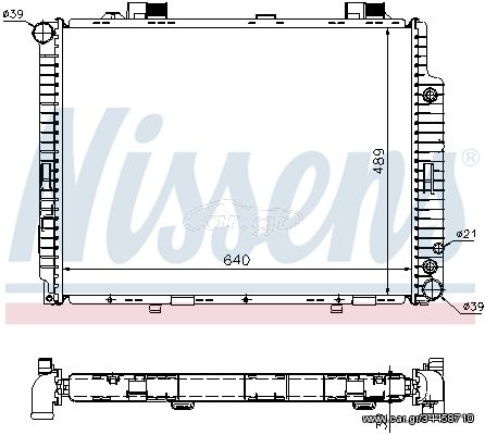 Ψυγείο, ψύξη κινητήρα NISSENS 62608A Mercedes-Benz E-Class SW S210 2100cc D 143ps 1999-2003 (2105004503,2105004603,2105005203,2105005303,2105006003)