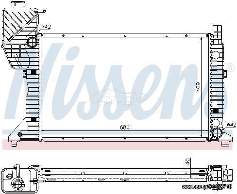 Ψυγείο, ψύξη κινητήρα NISSENS 62685A Mercedes-Benz Sprinter Bus 2900cc D 4x4 102ps 1997-2002 (9015002400,9015002800,9015003100,9015003300,A9015002400)